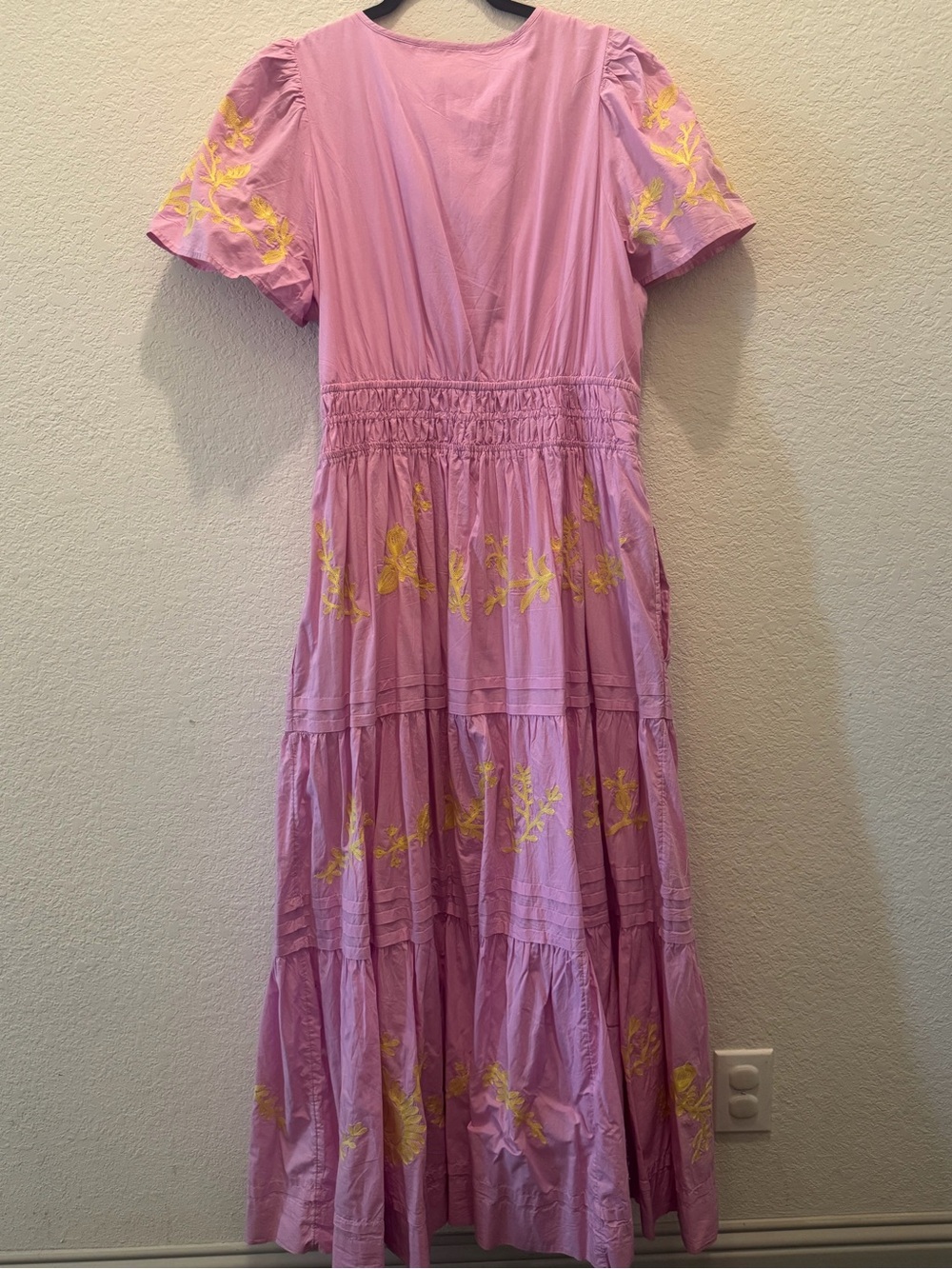 XL Anthropologie lavender Somerset dress with yellow embroidery - Picture 2 of 4